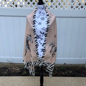 Ajidou Scarf, Wrap, Pashmina, Zebra Print